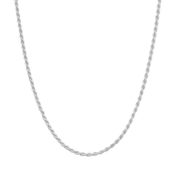 925 Italy SOLID Sterling Silver, 2.3mm Thick Rope Chain 22 inch, Silver Necklace - Picture 3 of 4